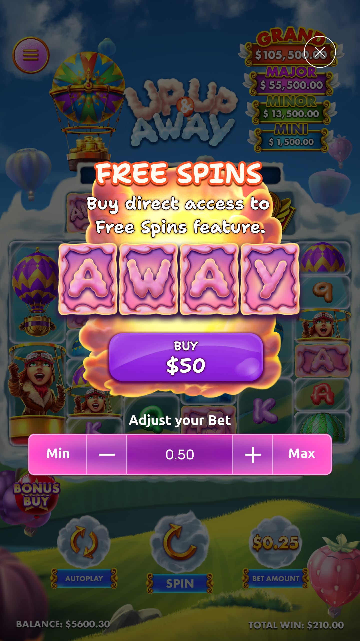 Up Up and Away Online Slot