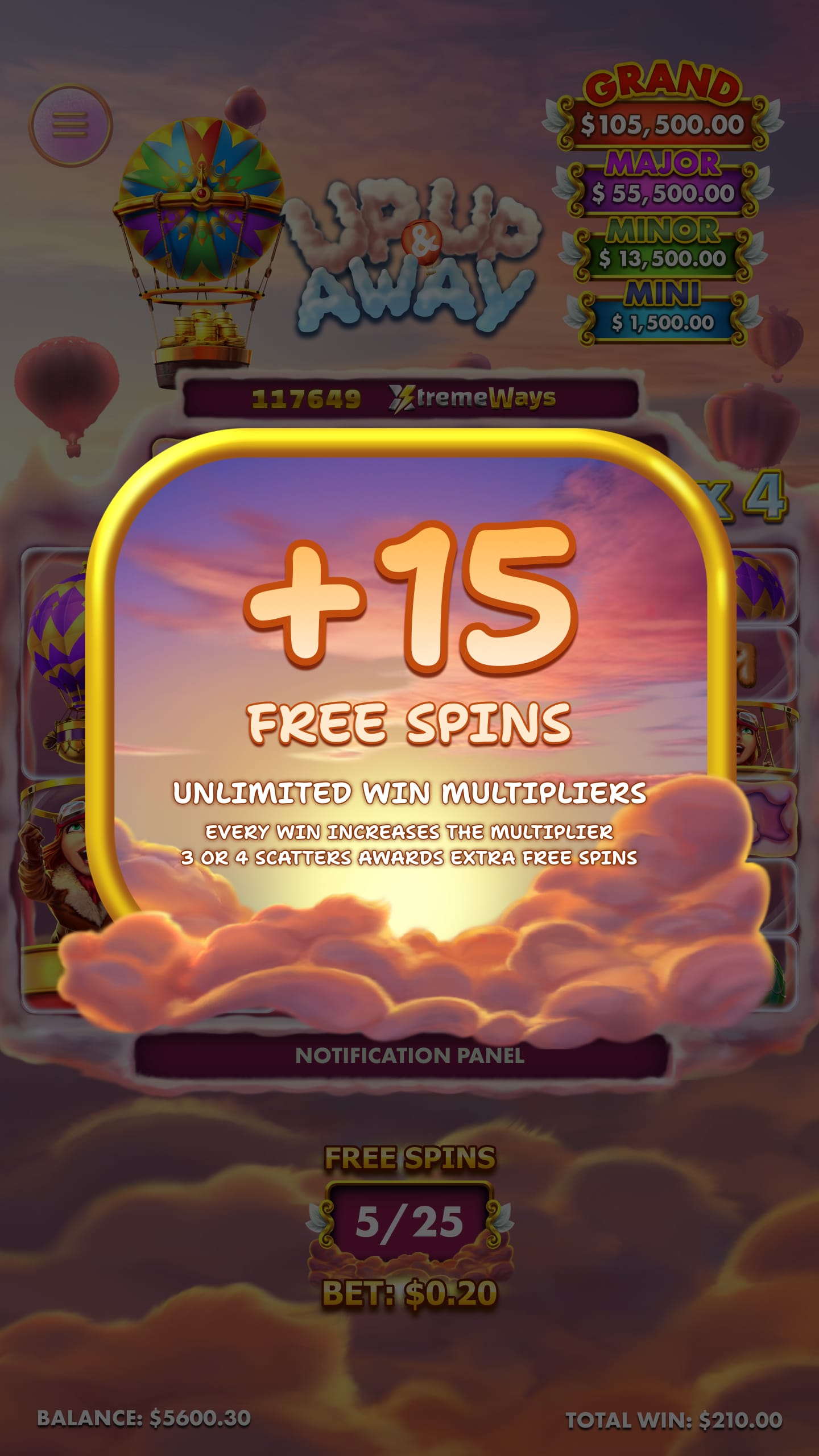 Up Up and Away Online Slot